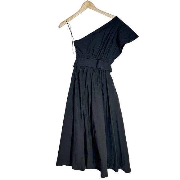 MADEWELL Ruffled One-Shoulder Midi Dress in Black - Picture 5 of 10